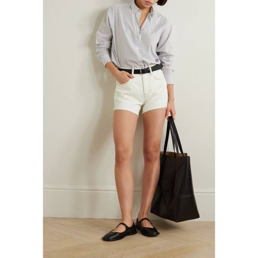 Frame Denim Le Super High Short Raw Fray White 24 NEW Minimalist CleanGirl Boho